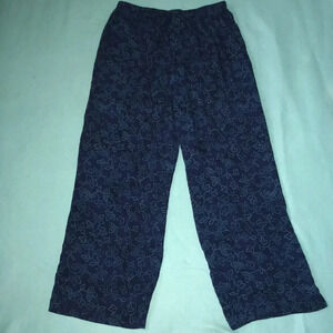 𝅺SHIP N SHORE vintage floral pull on pant elastic waistband art to wear size XL